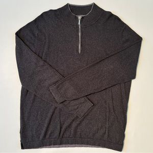 Tommy Bahama Sweater Mens XL Dark Blue Quarter Zip Cotton Cashmere Pullover